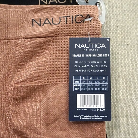 Nautica Intimates Rose and Black 2 Pair Tummy and Thigh Shaper Women’s Small - Picture 3 of 6